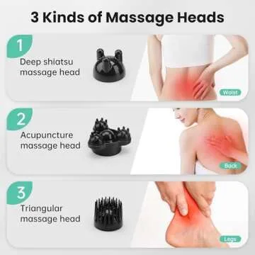 Snailax Cordless Handheld Massager with Heat and Dual Heads