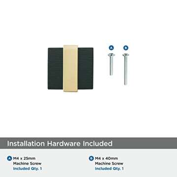 Amerock Overton Cabinet Knob in Brushed Black/Gold 1-3/8"