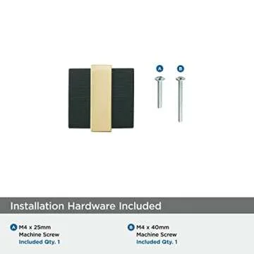 Amerock Overton Cabinet Knob in Brushed Black/Gold 1-3/8"