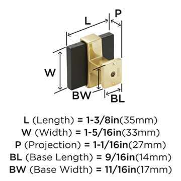 Amerock Overton Cabinet Knob in Brushed Black/Gold 1-3/8"