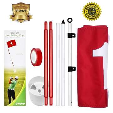 KINGTOP 6ft Portable Golf Flagstick for Backyard Fun