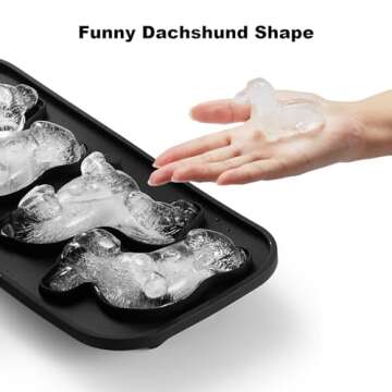 ACOOKEE 3D Dachshund Dog Ice Cube Mold - Fun Silicone Tray for Creative Drinks