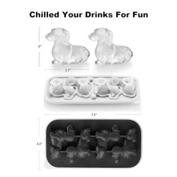 ACOOKEE 3D Dachshund Dog Ice Cube Mold for Drinks