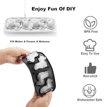ACOOKEE 3D Dachshund Dog Ice Cube Mold for Drinks
