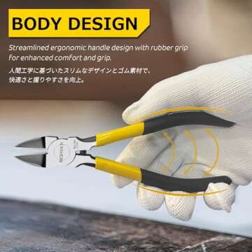 BOOSDEN Wire Cutter,6.5 inch Side Cutters,Spring Loaded Wire Cutters for Crafting,Flush Cutter,Ultra Sharp for Jewelry Making,Flush Cut Pliers,Dikes Wire Cutters,Floral Wire Cutter,Snips