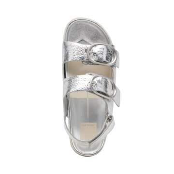 Dolce Vita Women's Starla Sandal, Silver Distressed Leather, 9