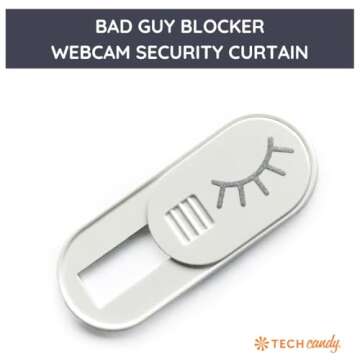 Tech Candy Bad Guy Blocker Webcam Cover Privacy Protector, White - Secure, Thin, Durable, for Comput...
