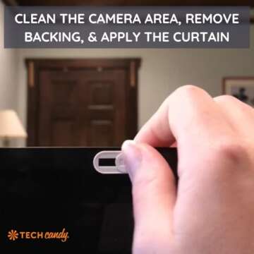 Tech Candy Bad Guy Blocker Webcam Cover Privacy Protector, White - Secure, Thin, Durable, for Computers, Laptops, Tablets, & Smartphones, Easy Application