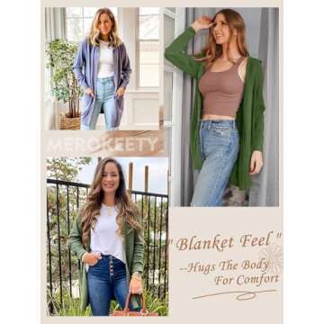 MEROKEETY Women's Hoodie Cardigan - Stylish Comfort