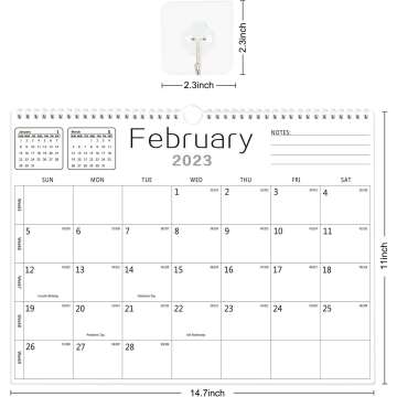 BHR Wall Calendar 2023-2024 - 18 Months, Thick Paper