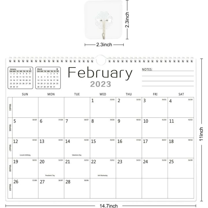 BHR Wall Calendar 2023-2024 - 18 Months, Thick Paper