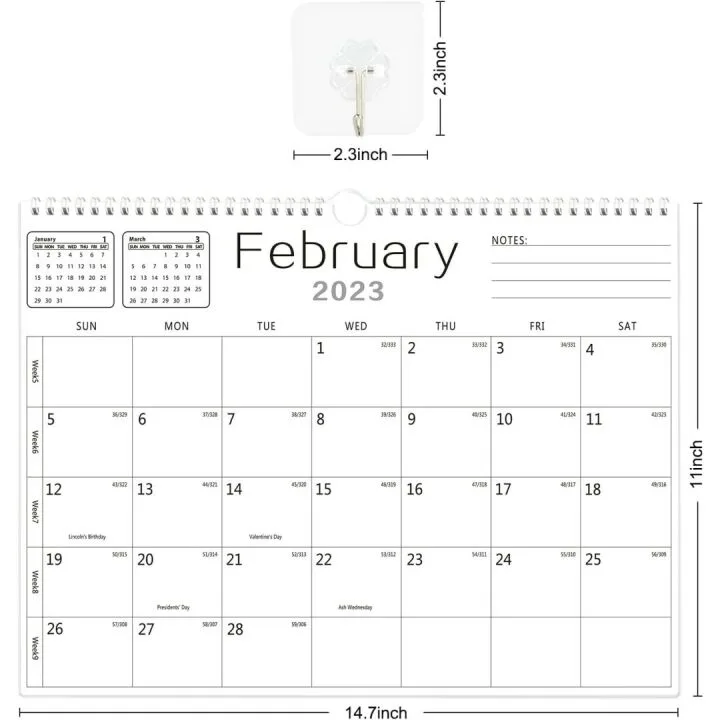 BHR Wall Calendar 2023-2024 - 18 Months, Thick Paper