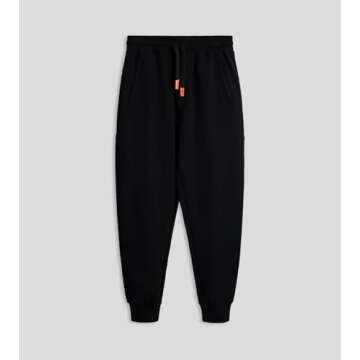 Fioboc Jogger for Men Weekend Performance Sweatpants Active Jogger Sweatpants with Zipper Pocket Athletic Pants Black M