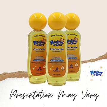 Ricitos de Oro Chamomile Manzanilla, Baby Shampoo, Hypoallergenic, 3 Pack, 8.4 FL Oz Bottles