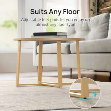 Evajoy Glass Coffee Table, 27.6" Gold Round Coffee Table with Tempered Clear Glass Surface for Living Room, Simple & Modern Center Circle Coffee Tables for Small Space, Easy Assembly