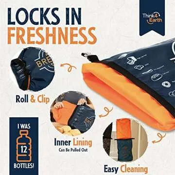 Think4Earth® - (2 Pack) Bread Bag - Reusable freezer bread bag for homemade bread maker gift giving - Bread Container for Sourdough Loafs Storage, Large Bread Bags for Homemade Bread with Lining