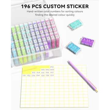 ARTDOT Diamond Painting Storage Containers, Diamond Art Portable Bead Storage Organizer 64 Gird Diamond Painting Accessories (Storage Box)