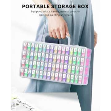 ARTDOT Diamond Painting Storage Containers, Diamond Art Portable Bead Storage Organizer 64 Gird Diamond Painting Accessories (Storage Box)