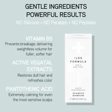 ILES FORMULA Haute Performance Sulfate Free Shampoo - Deep Cleanse, Volumize and Detangle + Stops Hair Breakage, Color & Extension Safe - For All Ages & Hair Types, 6.8 Fl Oz (200 ML)