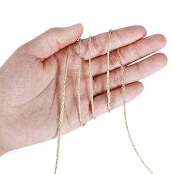 Tenn Well Natural Jute Twine, 984 Feet 2mm Garden Twine, Brown Jute String for Arts and Crafts, Gardening, Gift Wrapping, Bundling, Recycling