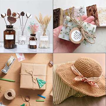 Tenn Well Natural Jute Twine, 984 Feet 2mm Garden Twine, Brown Jute String for Arts and Crafts, Gardening, Gift Wrapping, Bundling, Recycling