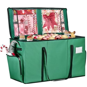 Irrantan 2-in-1 Christmas Ornament Storage Box & Xmas Figurine Container, Premium Christmas Ornament...