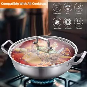 Delarlo Tri-Ply Stainless Steel Everyday Pan for Cooking