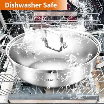 Delarlo Tri-Ply Stainless Steel Everyday Pan for Cooking