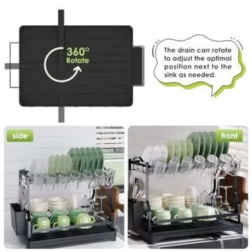 AndUp 2-Tier Dish Drying Rack for Effortless Kitchen Elegance