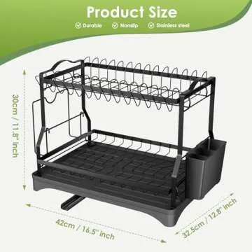 AndUp 2-Tier Dish Drying Rack for Effortless Kitchen Elegance