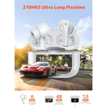 Szwdo Wireless Earbuds - Bluetooth 5.4 with Smart Touchscreen, ENC Noise Cancelling