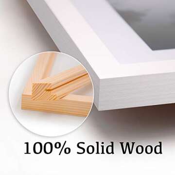 Egofine 8x10 Picture Frames Set of 4, Made of Solid Wood Covered by Plexiglass 4x6 and 5x7 with Mat ...