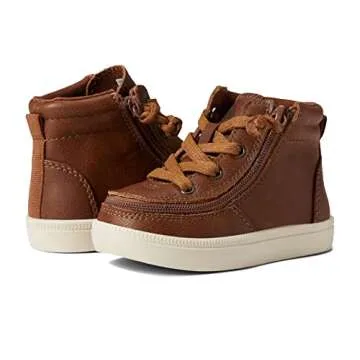 BILLY Footwear Kids Harmon High Sneakers for Toddler, and Little Kids - Man-Made Upper, Cushioned Footbed, and Zippered ClosureBrown 5 Toddler M