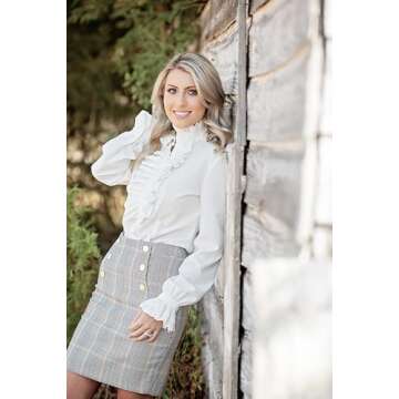 PrettyGuide Women's Vintage Victorian Lolita Shirt Retro Stand-Up Collar Lotus Ruffle Gothic Blouse ...