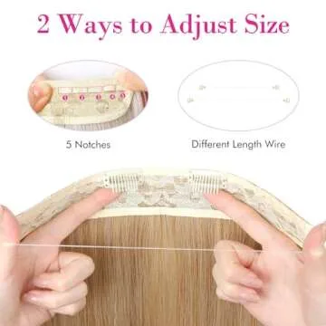 REECHO Invisible Wire Hair Extensions with Transparent Headband Adjustable Size Removable Secure Clips in Straight Secret Hairpiece for Women (24 Inch, Light Blonde)