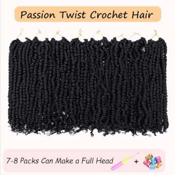 8 Packs Passion Twist Hair 6 Inch Pre-twisted Crochet Braids Hair for Women