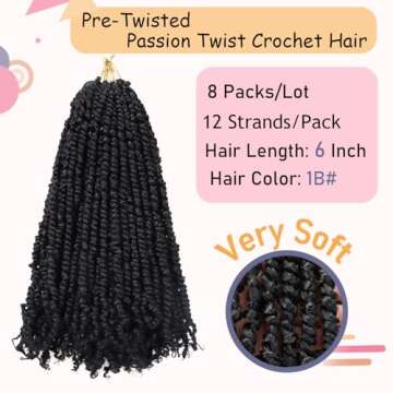 8 Packs Passion Twist Crochet Hair for Stylish Looks