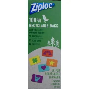 Ziploc Recyclable Paper Sandwich Snack Bags 50 Pack