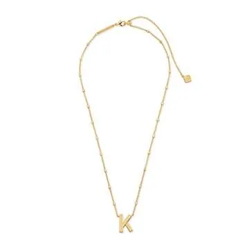 Kendra Scott Letter K Pendant Necklace for Women, Fashion Jewelry, 14k Gold-Plated Brass, Gold Metal...