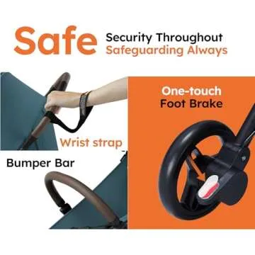 MAMAZING Baby Stroller with Organizer & Cushion, Mom’s Choice Gold Award Winner, Ultra Compact & Airplane-Friendly Travel Stroller, One-Handed Folding Stroller for Toddler, Only 11.5 lbs, Blue