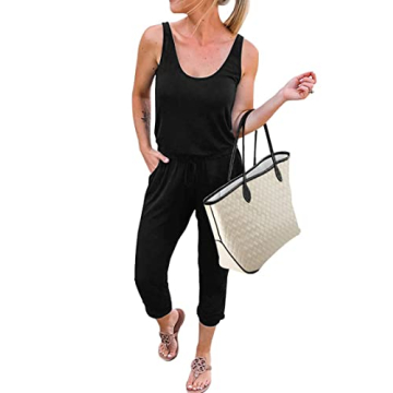 KIRUNDO Women's Summer Jumpsuit With Pockets and Drawstring