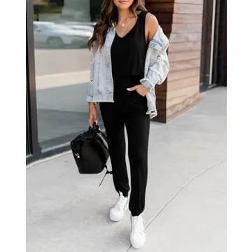 KIRUNDO Women's Summer Jumpsuit With Pockets and Drawstring