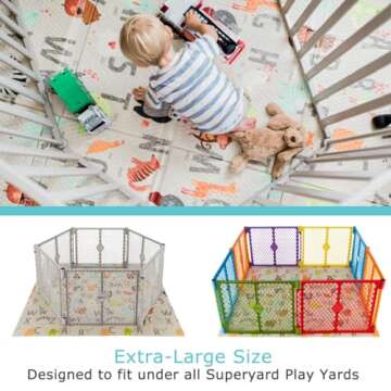 Toddleroo by North States 71" x 71" Foldable ABC Padded Play Mat. Extra Large Foam Baby Play Mats for Floor, Waterproof Tummy Time Mat for Indoor & Outdoor Use