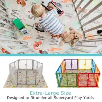 Toddleroo by North States 71" x 71" Foldable ABC Padded Play Mat. Extra Large Foam Baby Play Mats for Floor, Waterproof Tummy Time Mat for Indoor & Outdoor Use