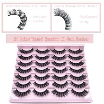 Russian Strip Lashes Yasnai DD Curl False Eyelashes Fluffy Cat eye Faux Mink Lashes Natural Eye Lash...