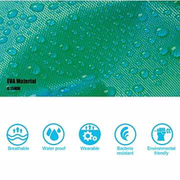 AIDEGER EVA Rain Ponchos for Kids, 2 Pack Reusable Raincoats with Hoods and Sleeves Lightweight Rain Jacket