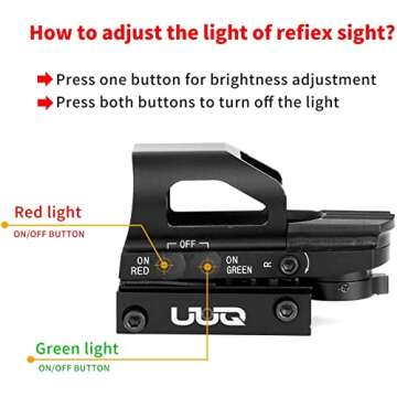 UUQ 3-9X32EG Tactical Rifle Scope Illuminated Red & Green Range Finder Reticle W/Reflex Sight & Green Laser Sight
