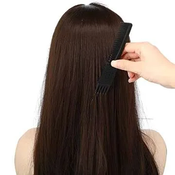 3 Pieces Pick Teasing Combs Hair Brush Set Includes Black Carbon Lift with Metal Prong, Triple Pin Rat Tail Comb, Nylon Bristle Hair Brush for Women(Black, Rose Red)