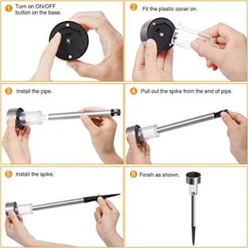 SUNNEST Solar Lights Outdoor Solar Garden Lights 12Pack Stainless Steel LED Solar Pathway Lights, Outdoor Landscape Lighting for Lawn/Patio/Yard/Walkway/Driveway Warm White