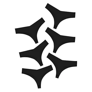 DEANGELMON Seamless Thongs for Women No Show Thong Underwear Women Comfortable Multiple Pack（6P7,M...